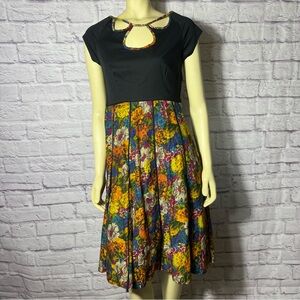 NWT Anthropologie Viola Floral Dress Vintage Style FitFlare Short Sleeve Dress 4